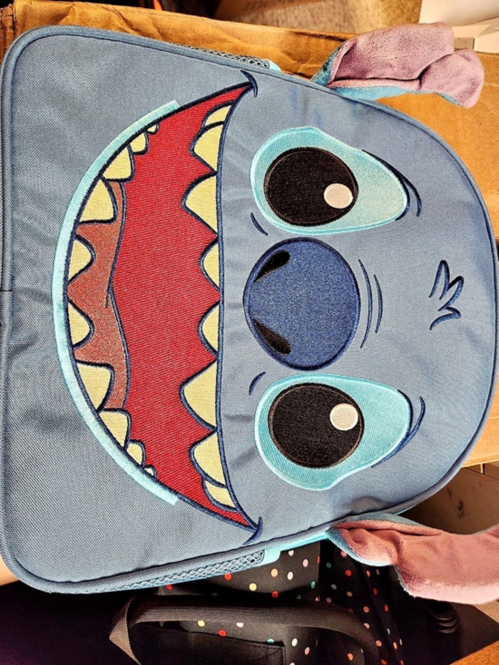 Disney Parks Stitch Face Backpack Blue New